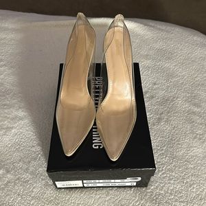 Pretty little thing nude block clear heel - 6
